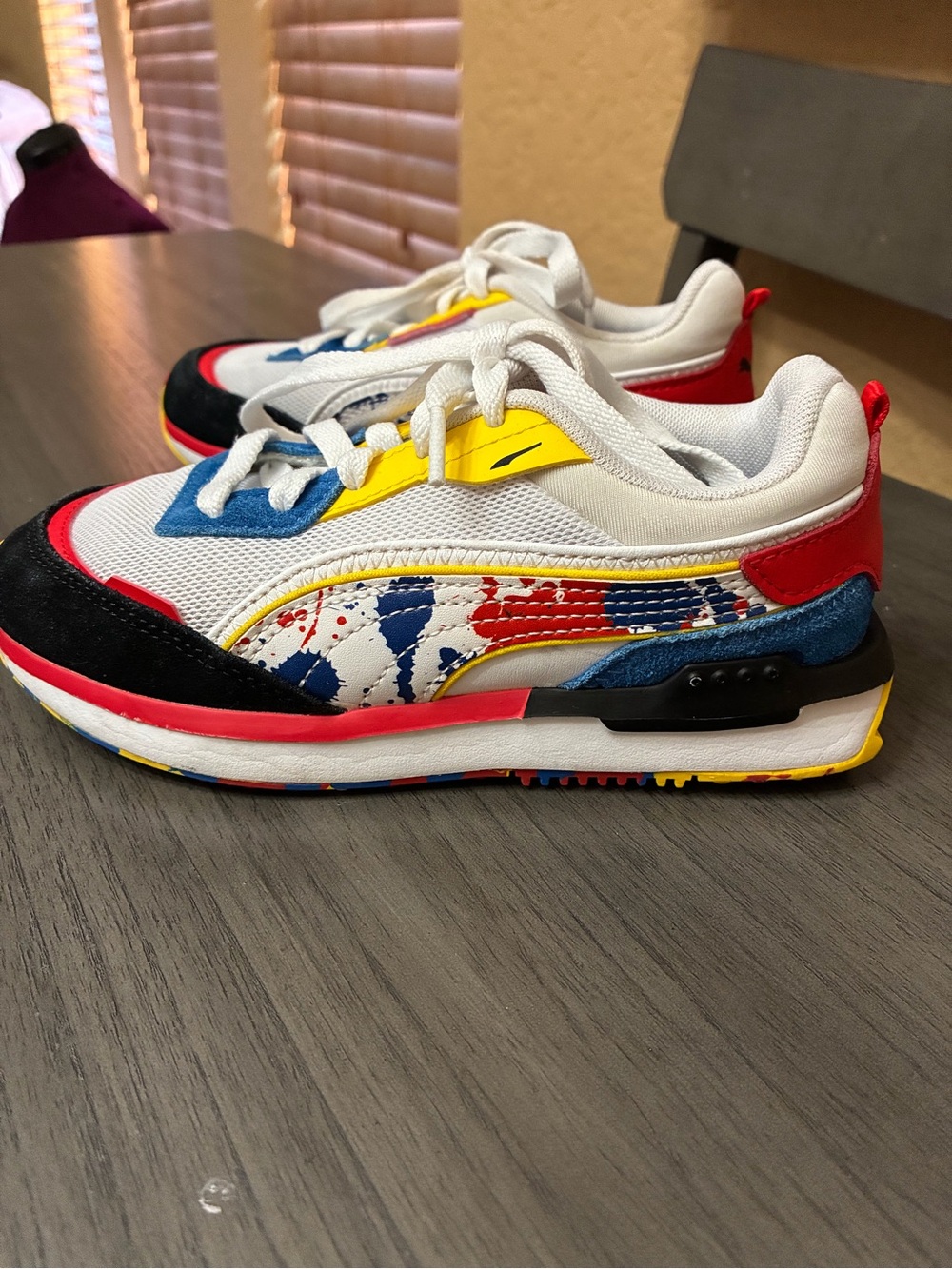 PUMA City Rider Splash Lace Up Sneakers Kid Size 1C-NEW CONDITION